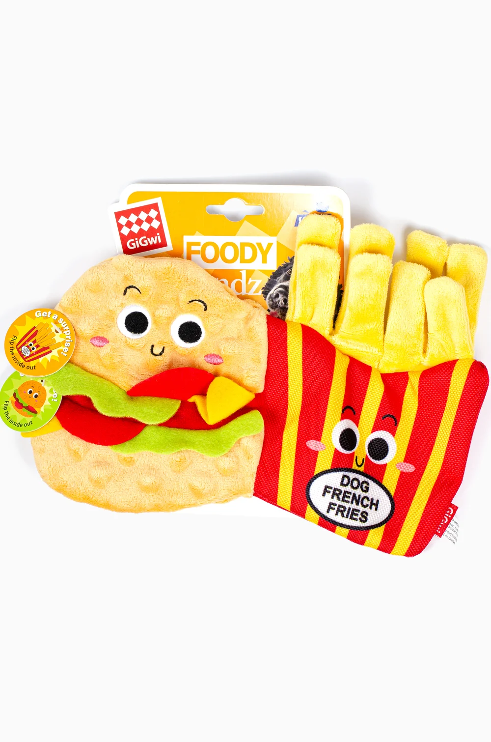 Іграшка для собак GiGwi Foody Friendz гамбургер з картоплею фрі (25*18) Іграшка для собак GiGwi Foody Friendz гамбургер з картоплею фрі (25*18)